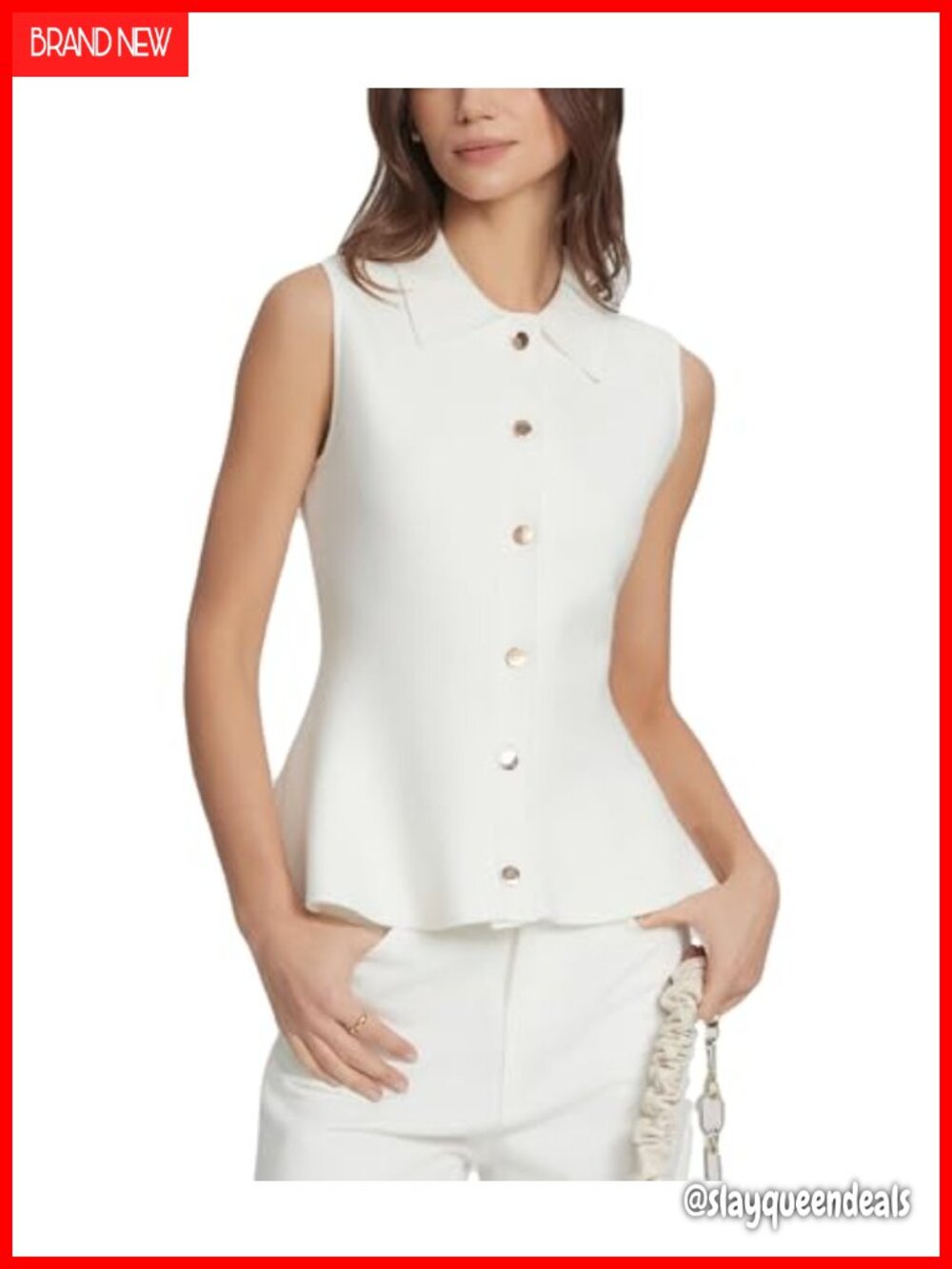 Peplum Sweater Vest Sleeveless Knit Tank Top